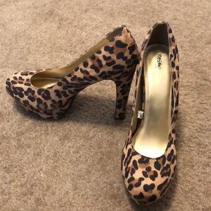 Leopard print high heels size 11